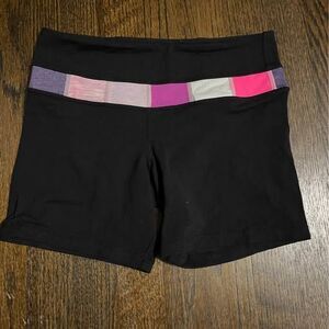 Size 4 Lululemon Biker shorts Pastel Retro Black
